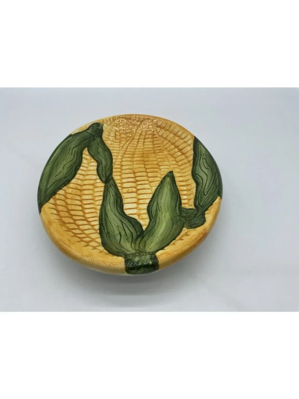Samware Vintage Majolica Yellow Corn Gravy Boat and Underplate Retro 1970's 1980